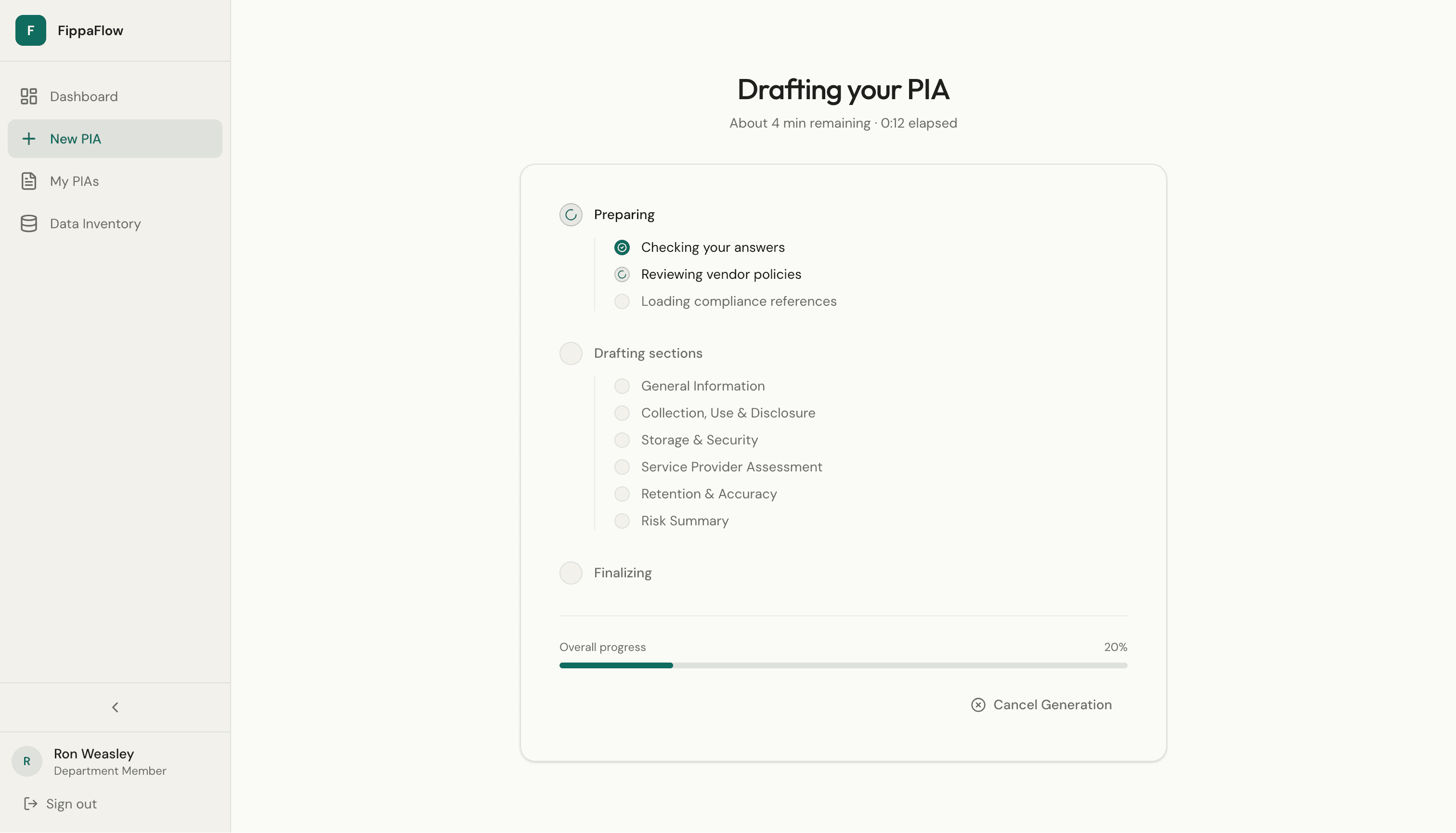 FippaFlow drafts your PIA